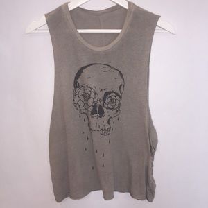 Brandy Melville Skull Tank Muscle Shirt